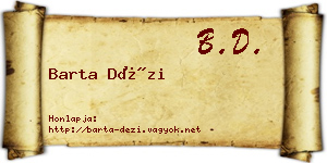 Barta Dézi névjegykártya
